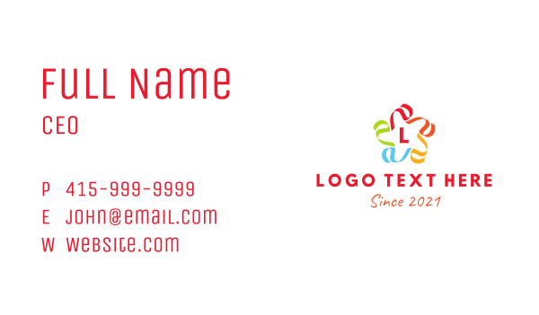Star Ribbon Letter Business Card Design Image Preview