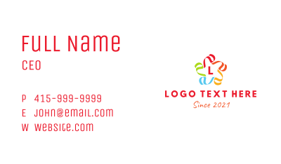 Star Ribbon Letter Business Card Image Preview