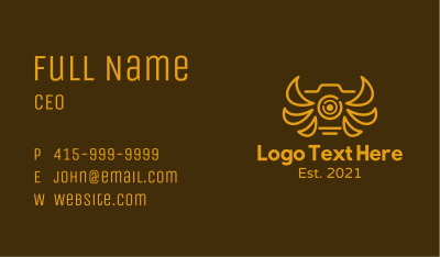 Golden Winged Camera Business Card