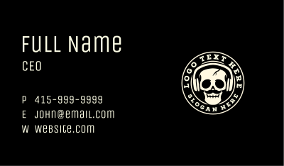 Skull Music Headphones Business Card Image Preview