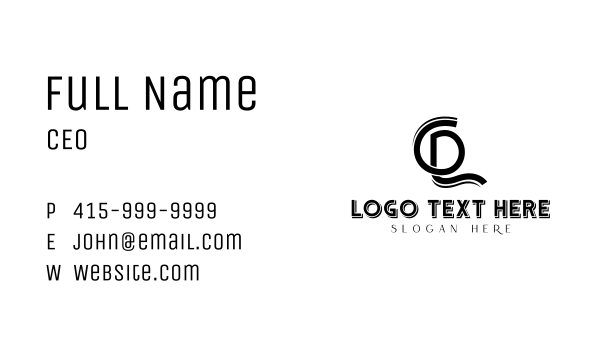 Stylish Monogram Letter CDL Business Card Design Image Preview