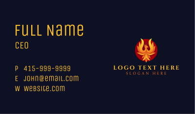 Blazing Fire Phoenix Business Card Image Preview
