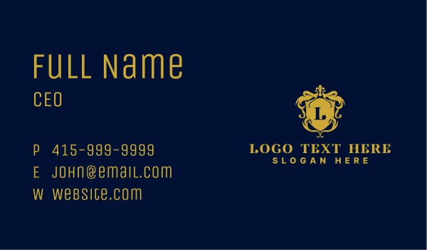 Premium Ornate Shield  Business Card Design Image Preview