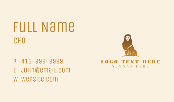 Golden Lion Business Business Card Design Image Preview