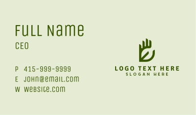 Hand Leaf Garden Agriculture Business Card Image Preview