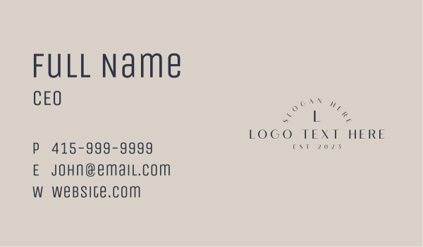 Elegant Simple Lettermark Business Card Design Image Preview