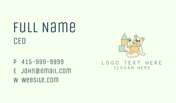Teddy Bear Toy Preschool Business Card Design Image Preview