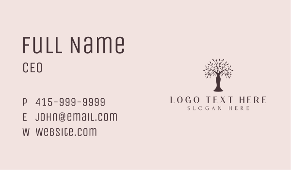 Female Wellness Tree Business Card Design Image Preview