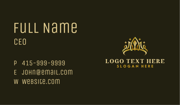 Luxury Tiara Crown Business Card Design Image Preview