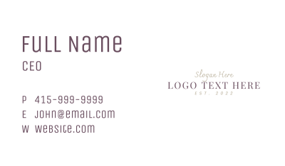 Deluxe Fashion Wordmark Business Card Image Preview