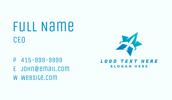 Star Airplane Transportation Business Card Design Image Preview