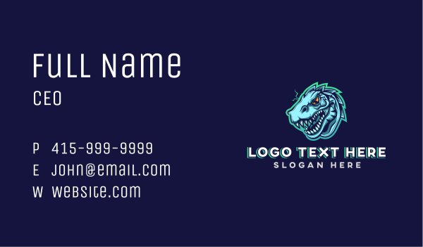 Lightning Eye Dinosaur Business Card Design Image Preview