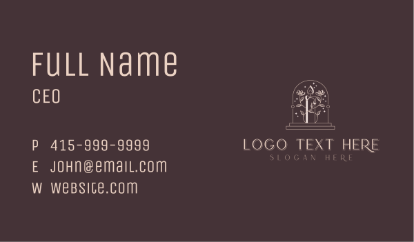 Elegant Floral Candle Business Card Design Image Preview