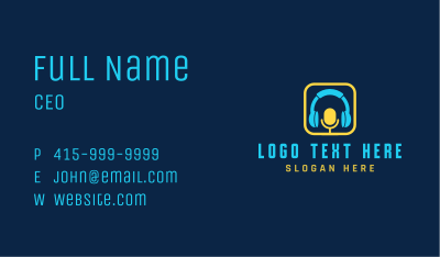 Microphone Podcast Headphone Business Card Image Preview