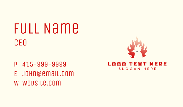 Roasted Flame Chicken Business Card Design Image Preview