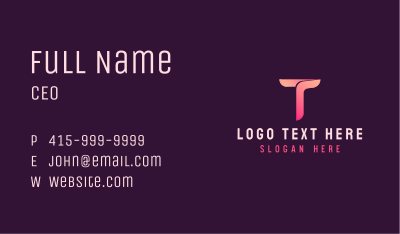 Advertising Firm Letter T Business Card Image Preview
