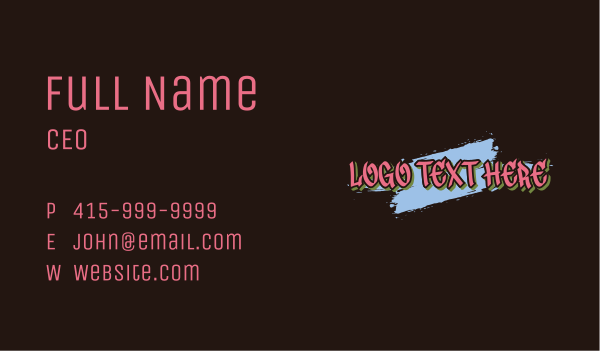 Chic Graffiti Wordmark Business Card Design Image Preview