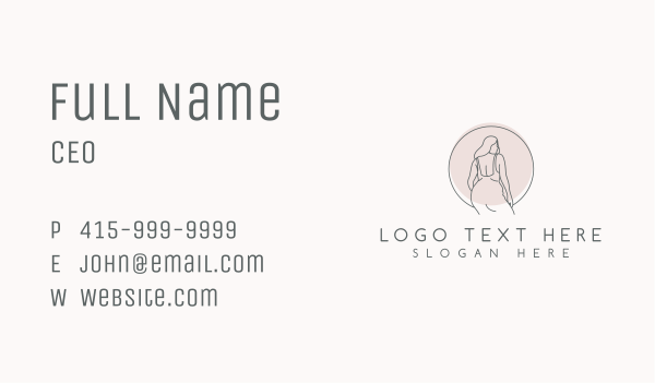Minimalist Women Body Business Card Design Image Preview