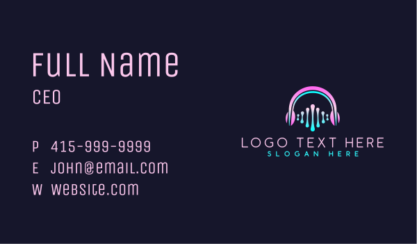 Headphone Audio Sound Business Card Design Image Preview