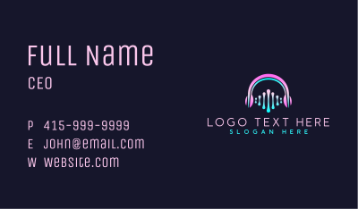 Headphone Audio Sound Business Card Image Preview