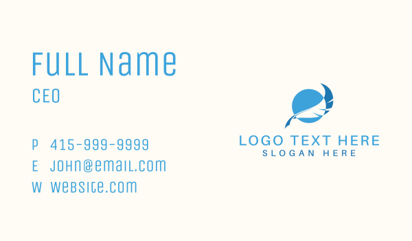 Feather Quill Publishing Business Card Design Image Preview