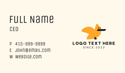 Orange Bird Mascot  Business Card Image Preview