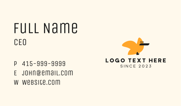Orange Bird Mascot  Business Card Design Image Preview
