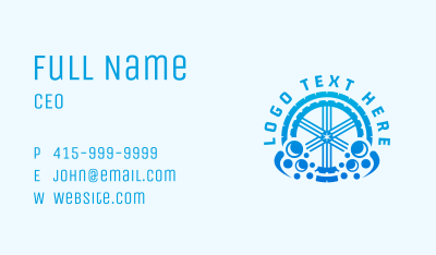 Blue Tire Droplet Business Card Image Preview