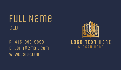 Gold Legal Notary Book Business Card