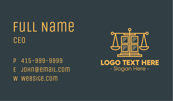 Golden Law Window Business Card Design Image Preview