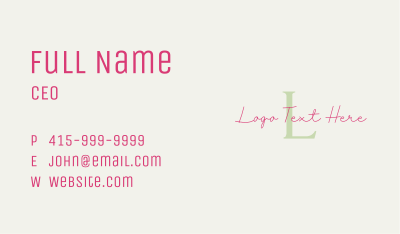 Beauty Salon Letter Business Card Image Preview