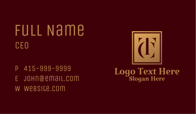 Letter TC Deluxe Hotel  Business Card