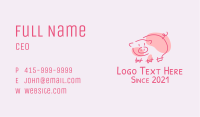 Pig Farm Mascot Business Card