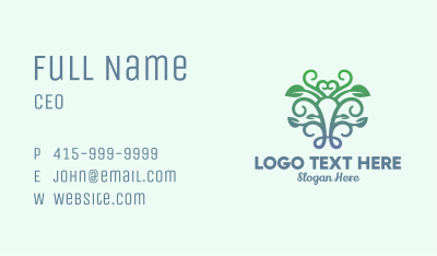 Symmetrical Gradient Vine Business Card Image Preview