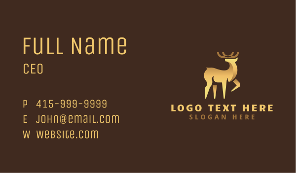 Golden Deer Animal Business Card Design Image Preview