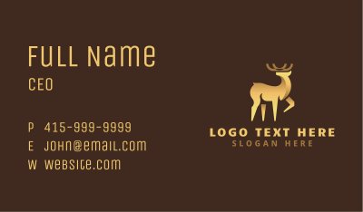 Golden Deer Animal Business Card Image Preview