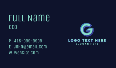 Sleek Gaming Letter G Business Card Image Preview