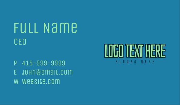 Quirky Outlined Wordmark Business Card Design Image Preview
