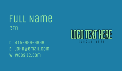 Quirky Outlined Wordmark Business Card Image Preview
