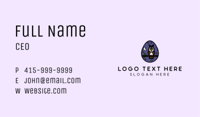 Night Owl Egg Business Card Image Preview