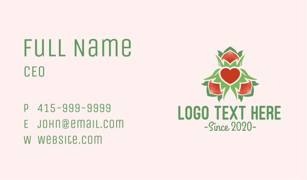 Organic Heart Leaf Decoration Business Card Design Image Preview