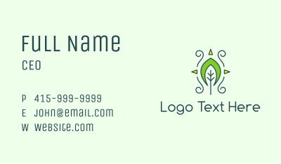 Eco Organic Tribal Leaf Business Card Image Preview