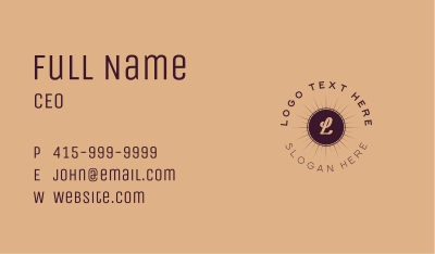 Luxury Sun Lettermark Business Card Image Preview