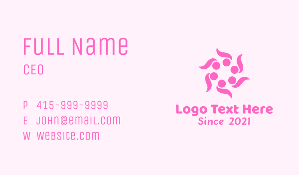 Pink Wellness Flower Business Card Design Image Preview