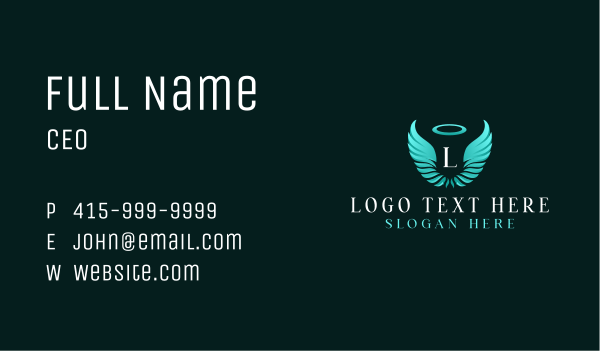 Spiritual Angel Wings Business Card Design Image Preview