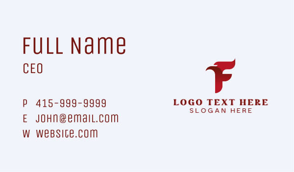 Eagle Wings Letter F Business Card Design Image Preview