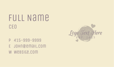Heart Brush Wordmark Business Card Image Preview