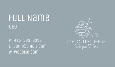 Knitting Needle Yarn Business Card Image Preview