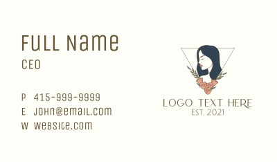Lady Beautician Floral Business Card Image Preview