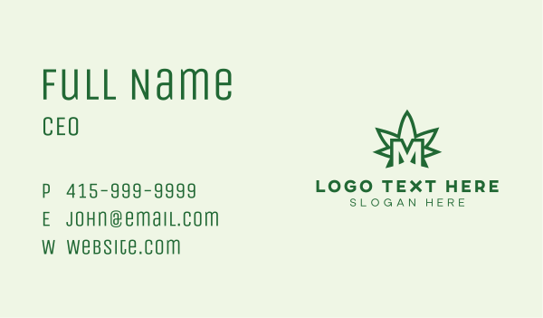Marijuana Letter M Business Card Design Image Preview